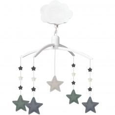 Star Musical Mobile aus blauem Star-Leinen