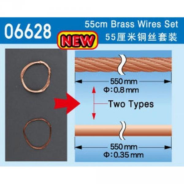 Model accessories: Set of brass wires 55cm x 0.35mm and 55cm x 0.8mm - Trumpeter-TR06628