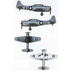 Maquetas de aviones: conjunto de mini aviones Douglas SBD-3 Dauntless 
