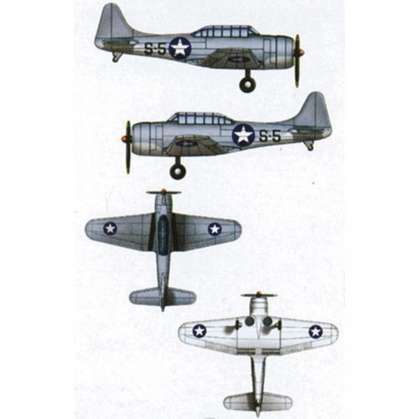 Aircraft model kits: Douglas SBD-3 Dauntless mini aircraft set  - Trumpeter-TR06204
