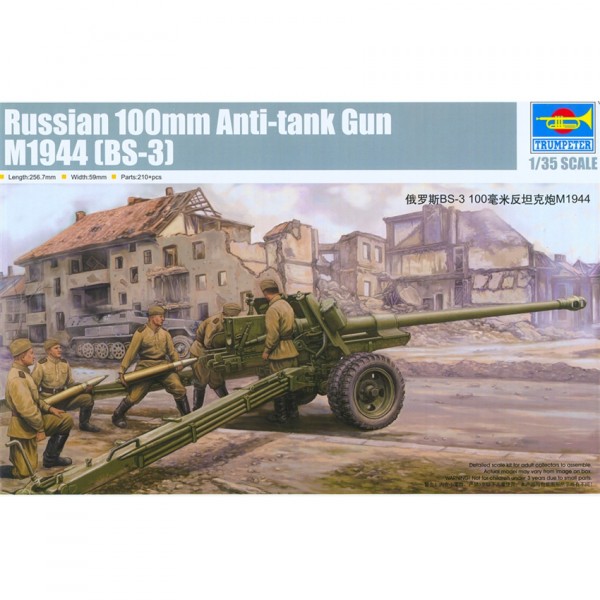 Soviet M1944 (BS-3) 100mm Anti-tank gun model kit - Trumpeter-TR02331