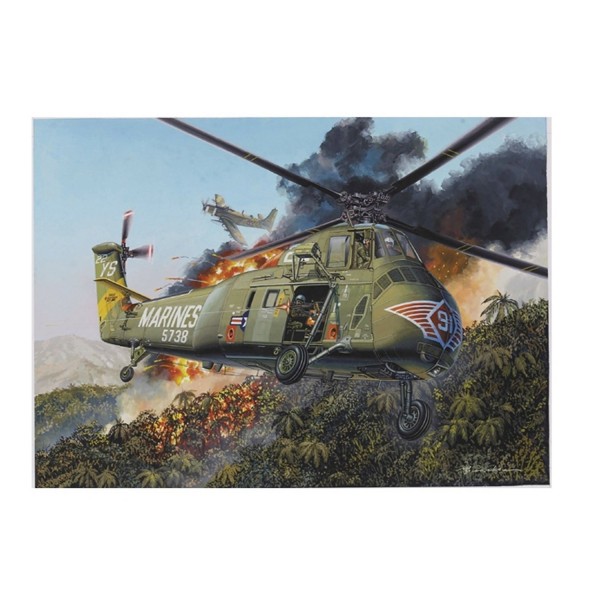 Maquette Hélicoptère : Sikorsky H-34 Hélicoptère US Marines 1968 - Trumpeter-TR64101