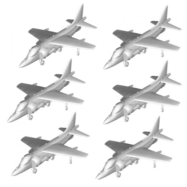 Maquetas de aviones: Juego de 6 aviones AV-8B Harrier - Trumpeter-TR06259