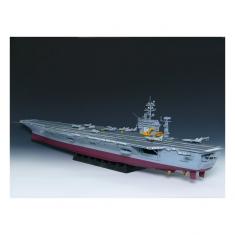 Maqueta de barco: portaaviones nuclear estadounidense CVN-68 Nimitz 1975