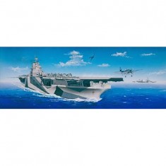 Schiffsmodell: US-amerikanischer CV-14-Flugzeugträger USS Ticonderoga 1945