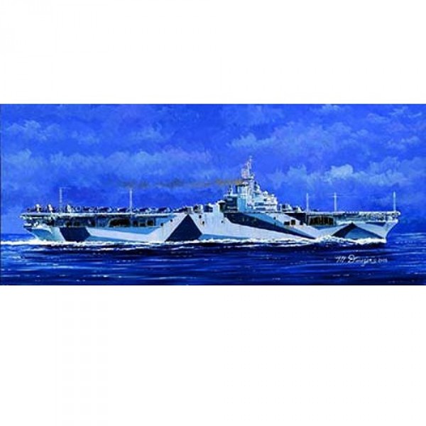 Maqueta de barco: portaaviones USS CV-14 Ticonderoga 1945 - Trumpeter-TR05736