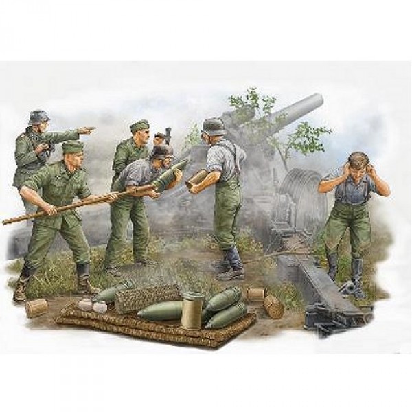Figurines 2ème Guerre Mondiale : Artilleurs allemands en action - Trumpeter-TR00425