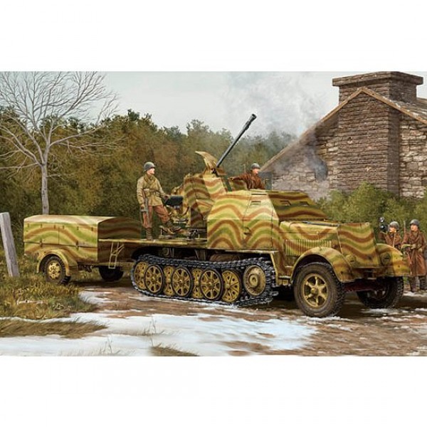 Maquette Half-track : 3.7cm Flak 43 auf Selbstfahrlafette : Sd.Kfz 7/2  - Trumpeter-TR01527