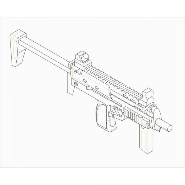 Accessoires militaires : Sélection d'armes à feu allemandes-MP7 (6 pistolets)  - Trumpeter-TR00523