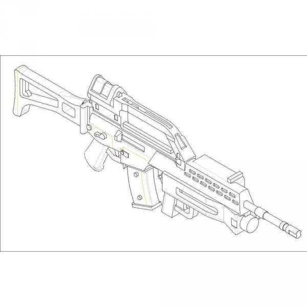 Accesorios militares: Selección de armas de fuego G36 y AG36 (4 pistolas) - Trumpeter-TR00513
