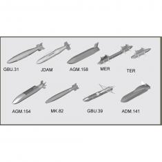 Accessoires militaires : Set d'armement aviation américaine - Bombes guidées