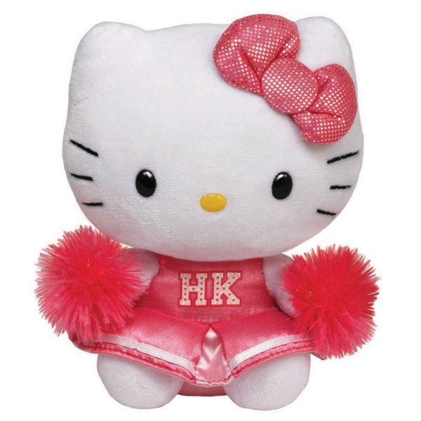 Peluche Hello Kitty 15 cm : Pom-pom girl - BeanieBoos-TY40991
