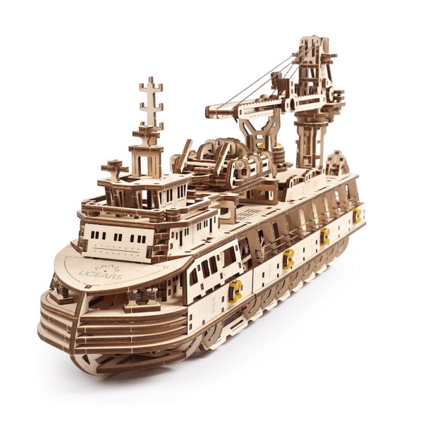 Wooden model: Research vessel - Ugears-8412112