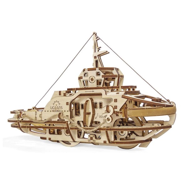 Wooden model: Tugboat, mechanical model - Ugears-8412098