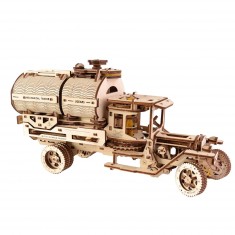 Modelo de madera: camión cisterna, modelo mecánico.
