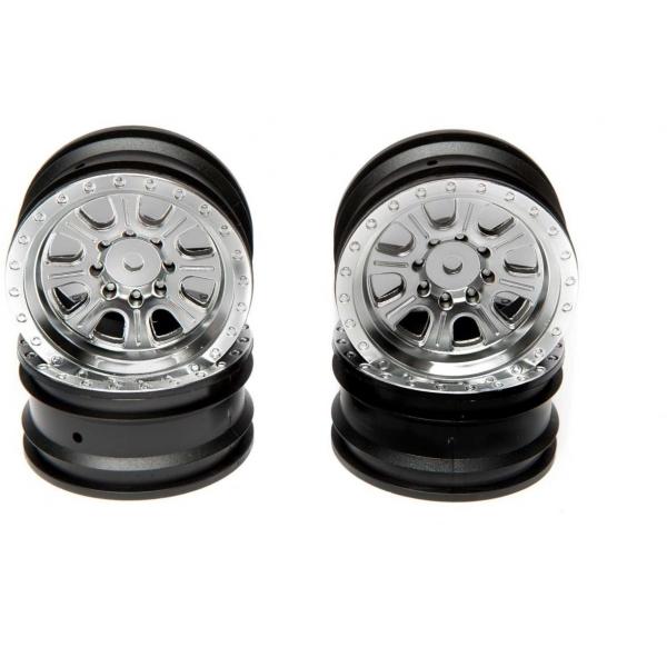 Wheel,Front&Rear,8 Spoke,1.9", Satin (4): Ascender - Vaterra - VTR43042