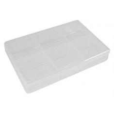 BOÎTE DE RANGEMENT EN PLASTIQUE (62 x 86 x 19 mm / 2.44" x 3.35" x 0.75") - 6 COMPARTIMENTS