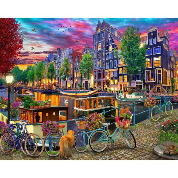 Puzzle 1000 pieces : Amsterdam Canal  - VC1322