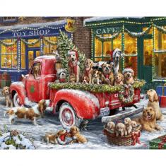 Puzzle 1000 piezas: Una Navidad perruna