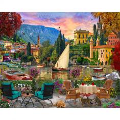 Puzzle 1000 pièces : Dîner en plein air en Italie