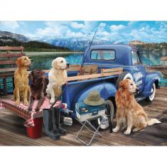 Puzzle 550 pieces : Dogs Gone Fishing 