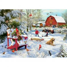 Puzzle 1000 pieces : The Farm at Christmas 