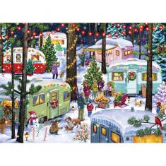 Puzzle 1000 pièces : Camping de Noël