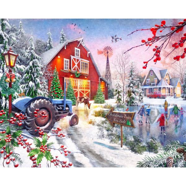 Puzzle 1000 pieces : Christmas Skaters  - VC1220