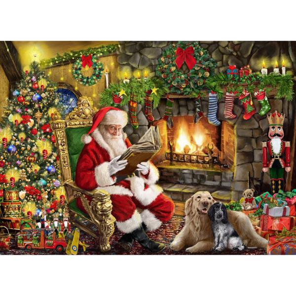 Puzzle 1000 piezas: Papá Noel junto a la chimenea - VC1258