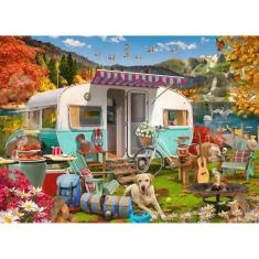 Puzzle 1000 pièces : Camping-car d'automne