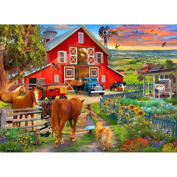 Puzzle 1000 pieces : Horse Farm   - VC1283