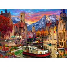 Puzzle 1000 pieces : European Canal 