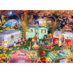 Puzzle 1000 pièces : Camping en automne