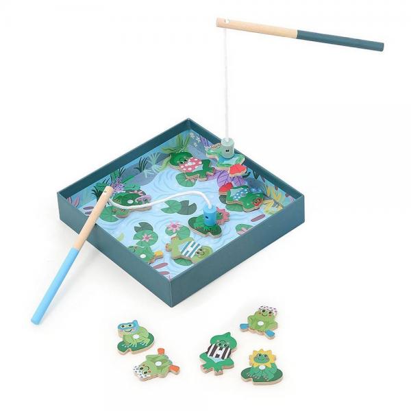 Línea de pesca magnética de madera: Ranas - Vilac-8571