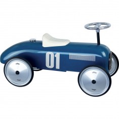 Transportador de coches vintage azul gasolina