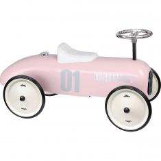 Porteur voiture vintage rose tendre