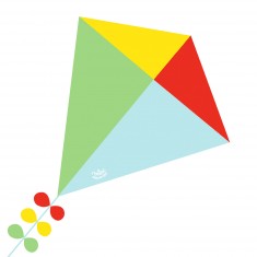Diamond kite: Blue, green, red and yellow