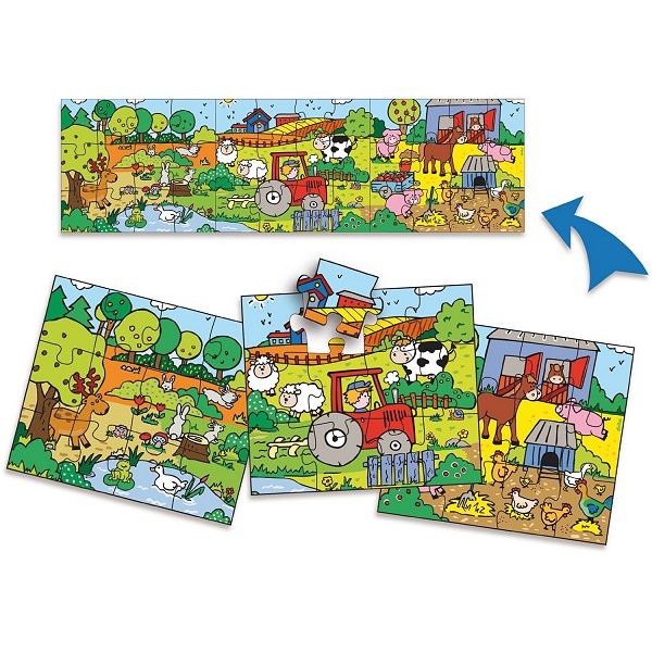 Puzzle 3 x 12 pièces : 3 puzzles ferme panoramiques - Vilac-2518