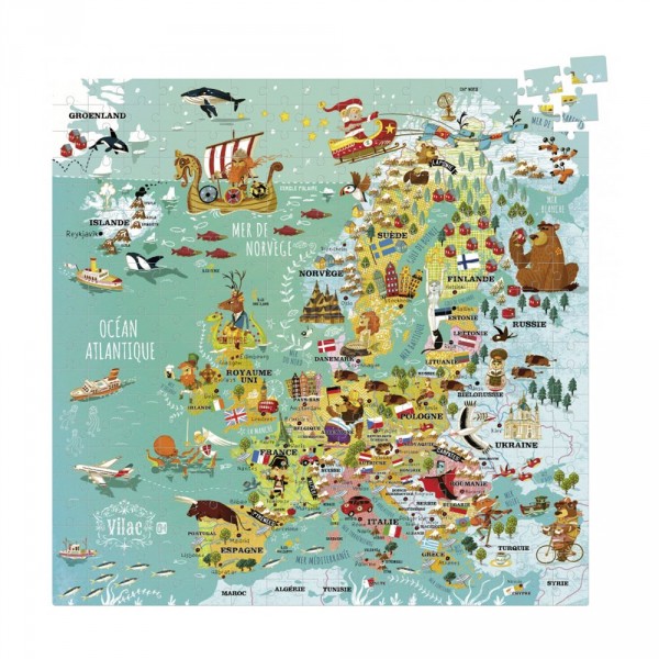 Puzzle 300 pièces : Carte d'Europe - Vilac-2729