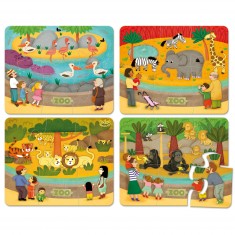 Puzzle 4 x 6 pièces : Les animaux du zoo
