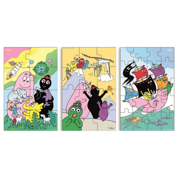 Puzzle 40 pièces : 3 puzzles Barbapapa - Vilac-5809