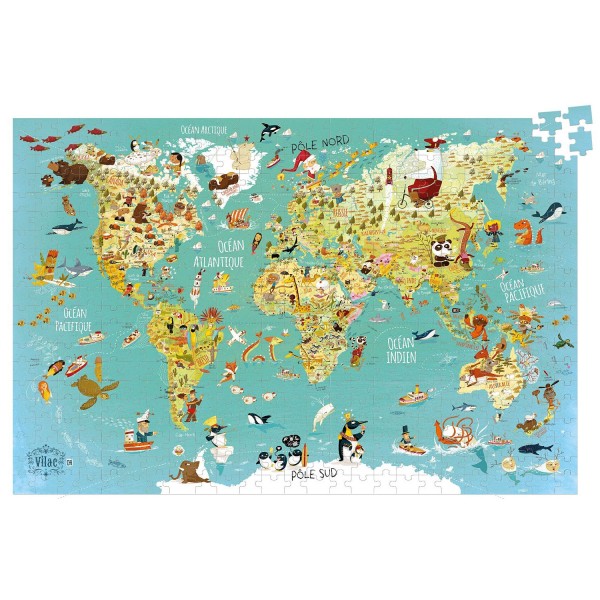 Puzzle 500 pièces : Carte du monde fantastique - Vilac-2722