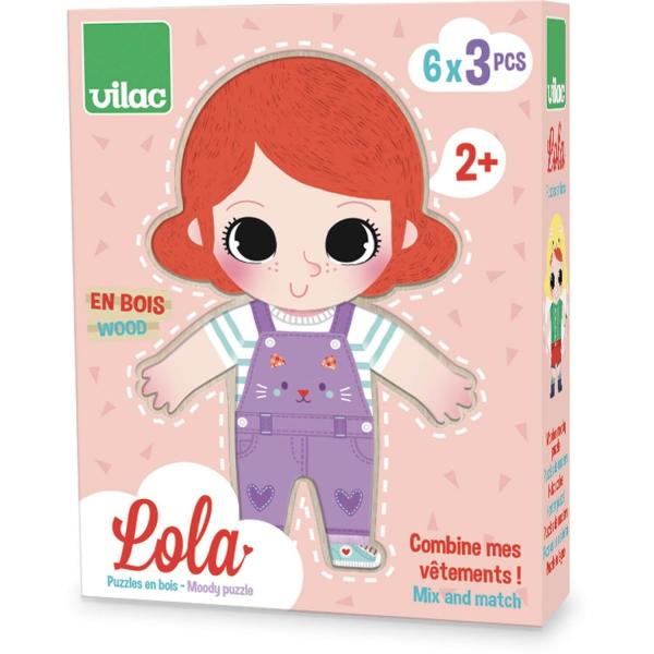 Puzzle 3 pièces : Lola à habiller - Vilac-4660