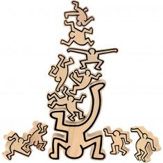 Juego de equilibrio de madera de Keith Haring