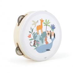 Tambourin en bois, Les animaux du monde - Sarah Betz 