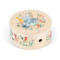 Tambour cajón en bois, Les animaux du monde - Sarah Betz 