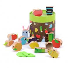 Wooden beads: Vegetable garden