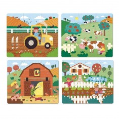 Puzzles of 6 to 16 pieces: 4 evolving puzzles: The Farm