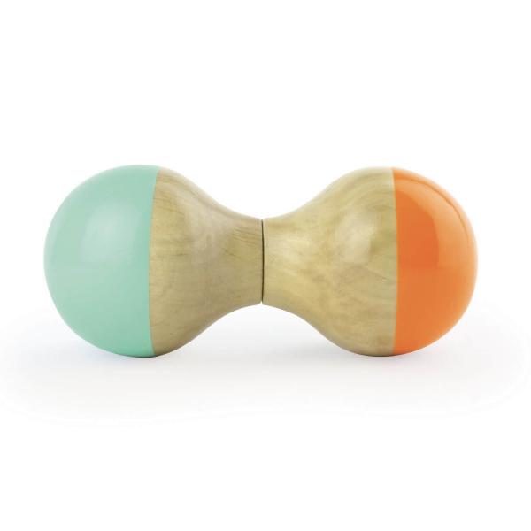 Jura mint and orange wooden rattle - Vilac-8008G