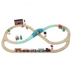 Grand Express wooden train circuit 40 pieces